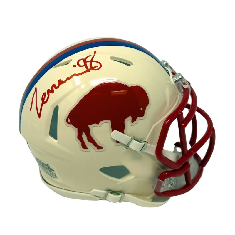 TJ Sanders Signed Buffalo Bills Retro Speed Mini Helmet