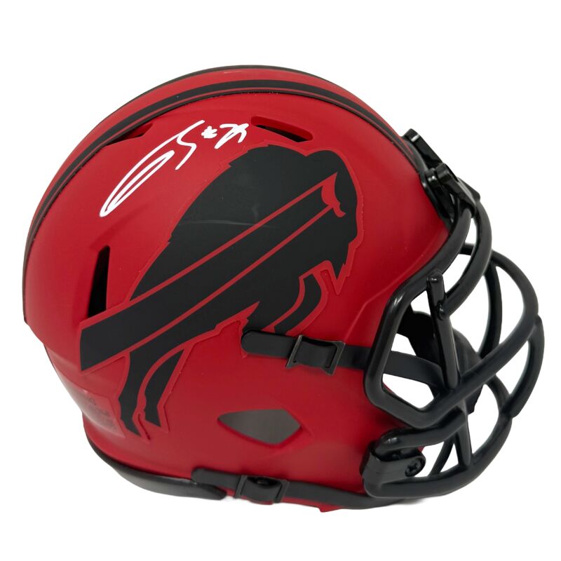 Spencer Brown Signed Buffalo Bills RAVE Speed Mini Helmet