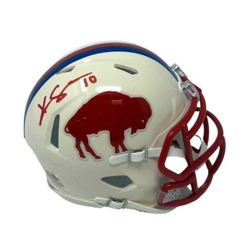 Khalil Shakir Signed Buffalo Bills Retro Speed Mini Helmet