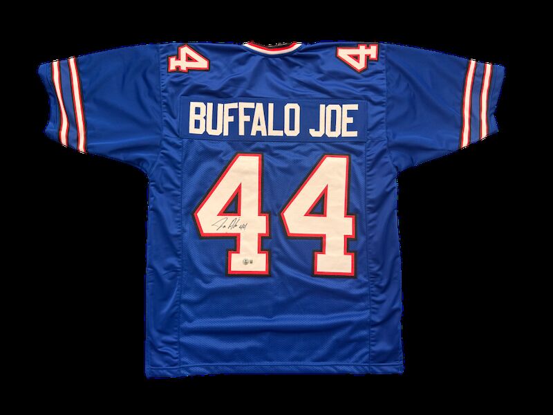 Joe Andreessen Autographed Pro-Style Blue Buffalo Joe Football Jersey