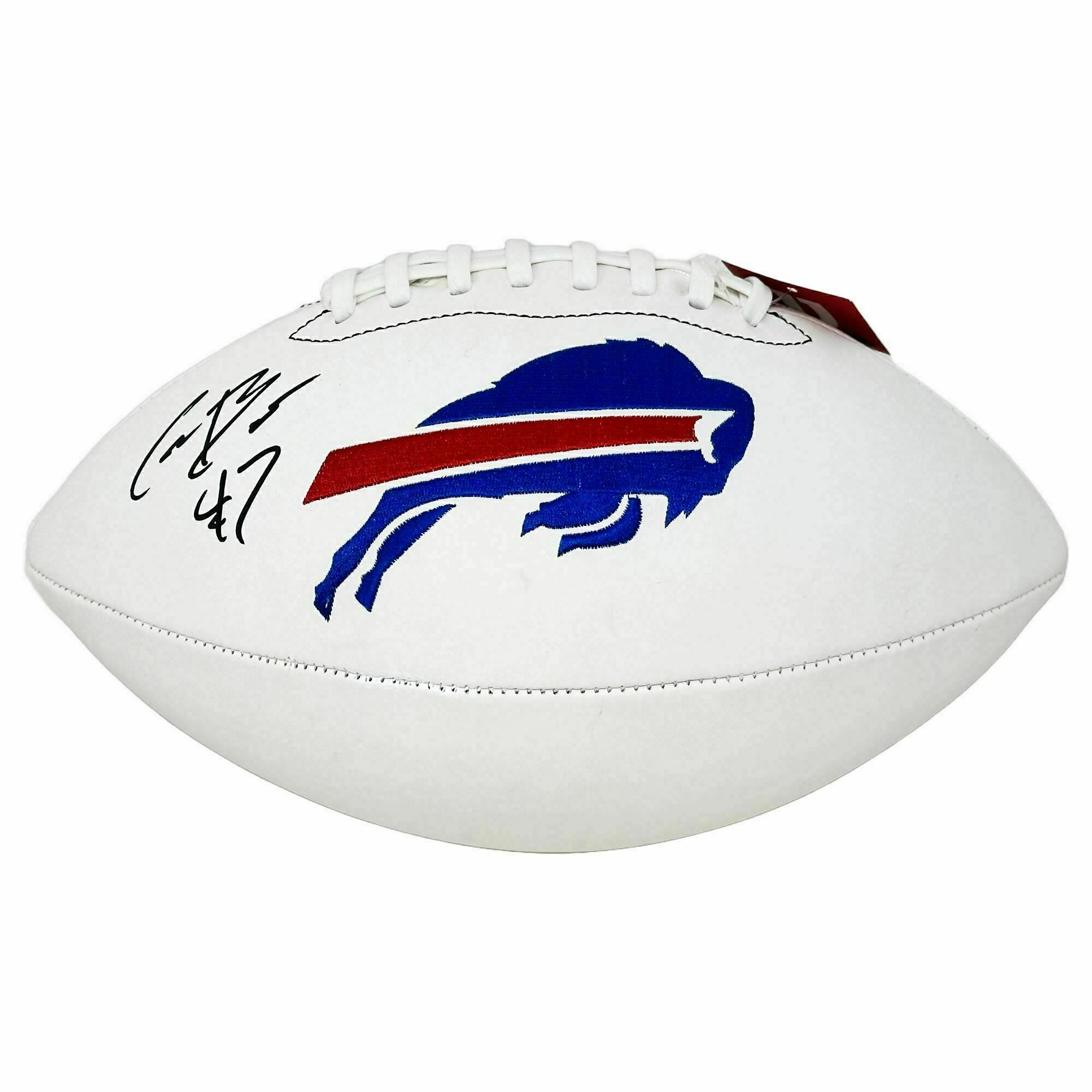 Christian Benford Signed Buffalo Bills White Logo Football