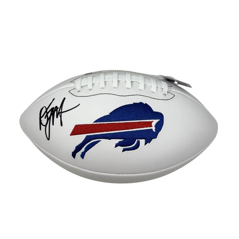 DJ Moore Signed Buffalo Bills White Logo Football