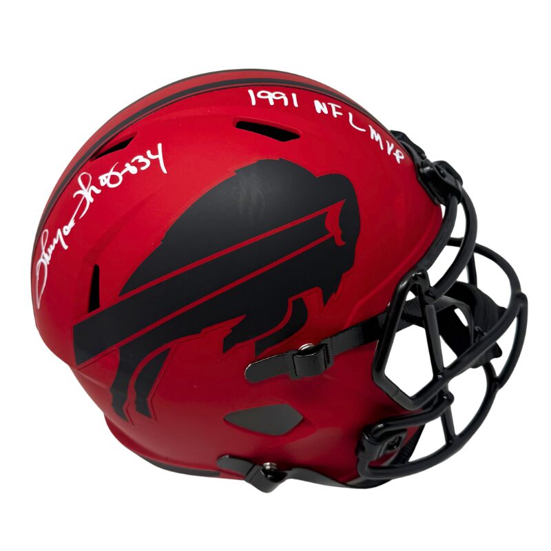 Thurman Thomas Signed Buffalo Bills RAVE Full Size Speed Replica Helmet with "1991 NFL MVP"