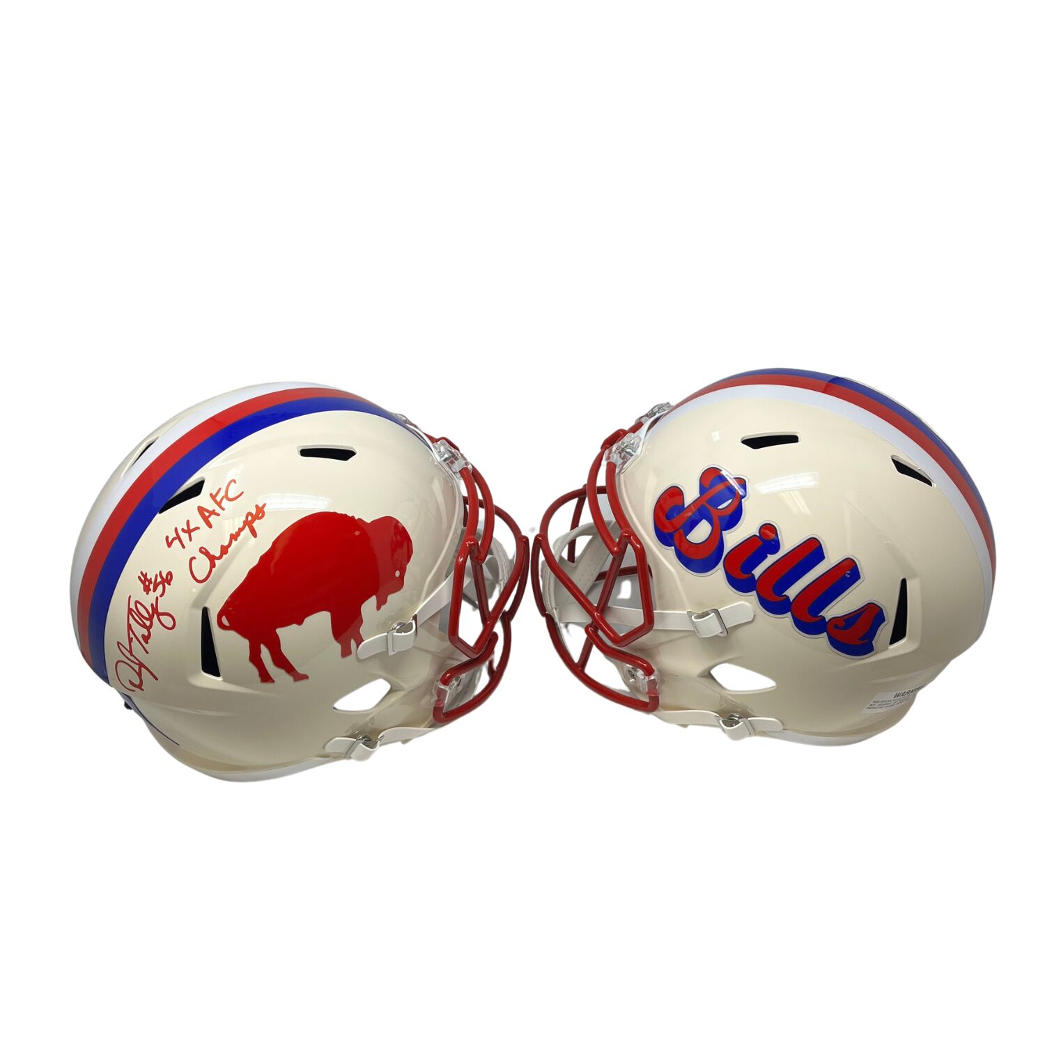 Darryl Talley Signed Buffalo Bills Full Size Retro Speed Replica Helmet with "4X AFC Champs"