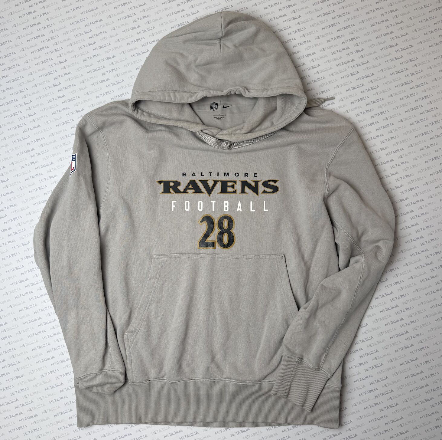 #28 Ravens Player Team Issued Sweatshirt Hoodie, grey