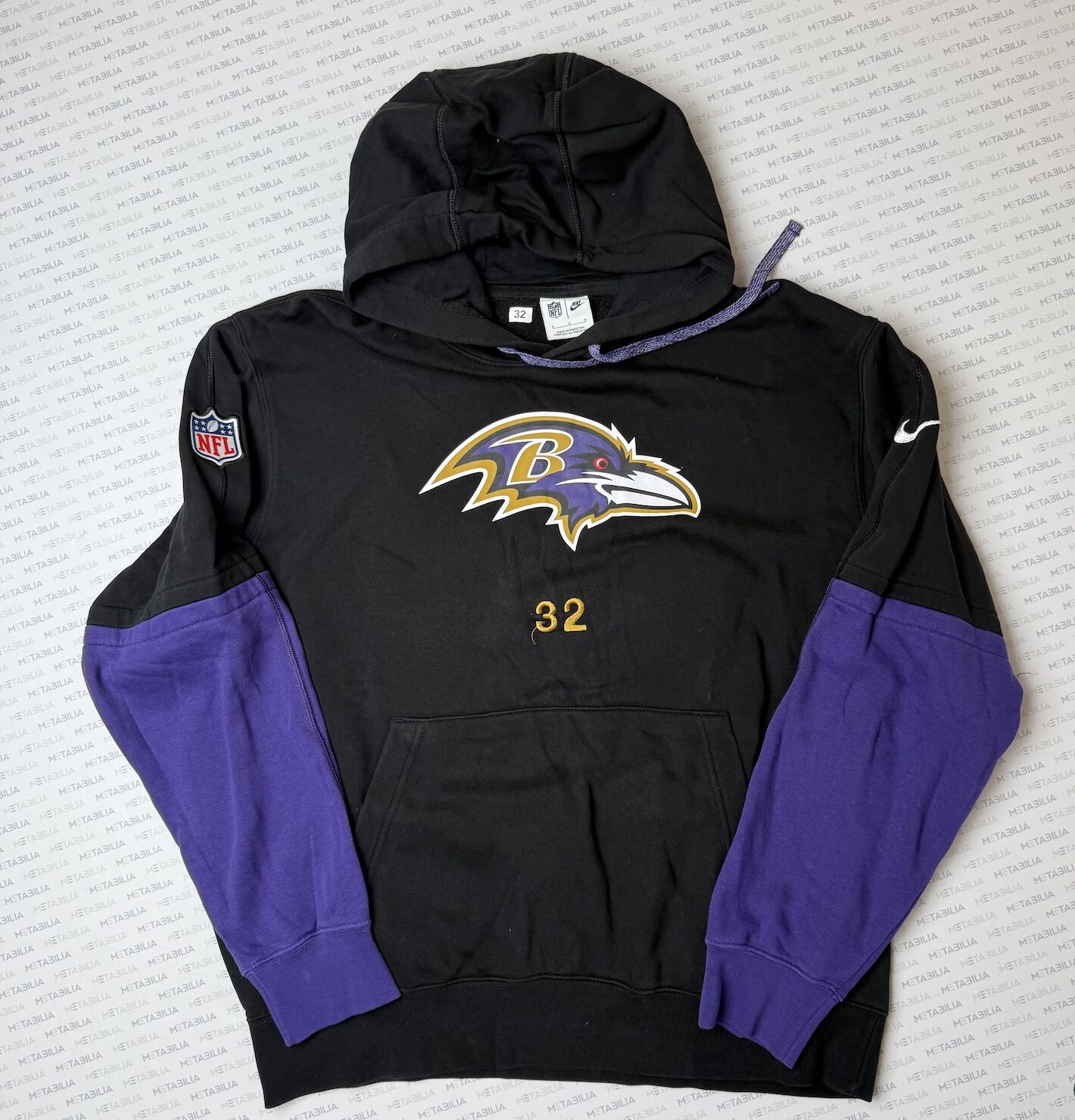 #32 Ravens Player Team Issued Sweatshirt Hoodie, Size L