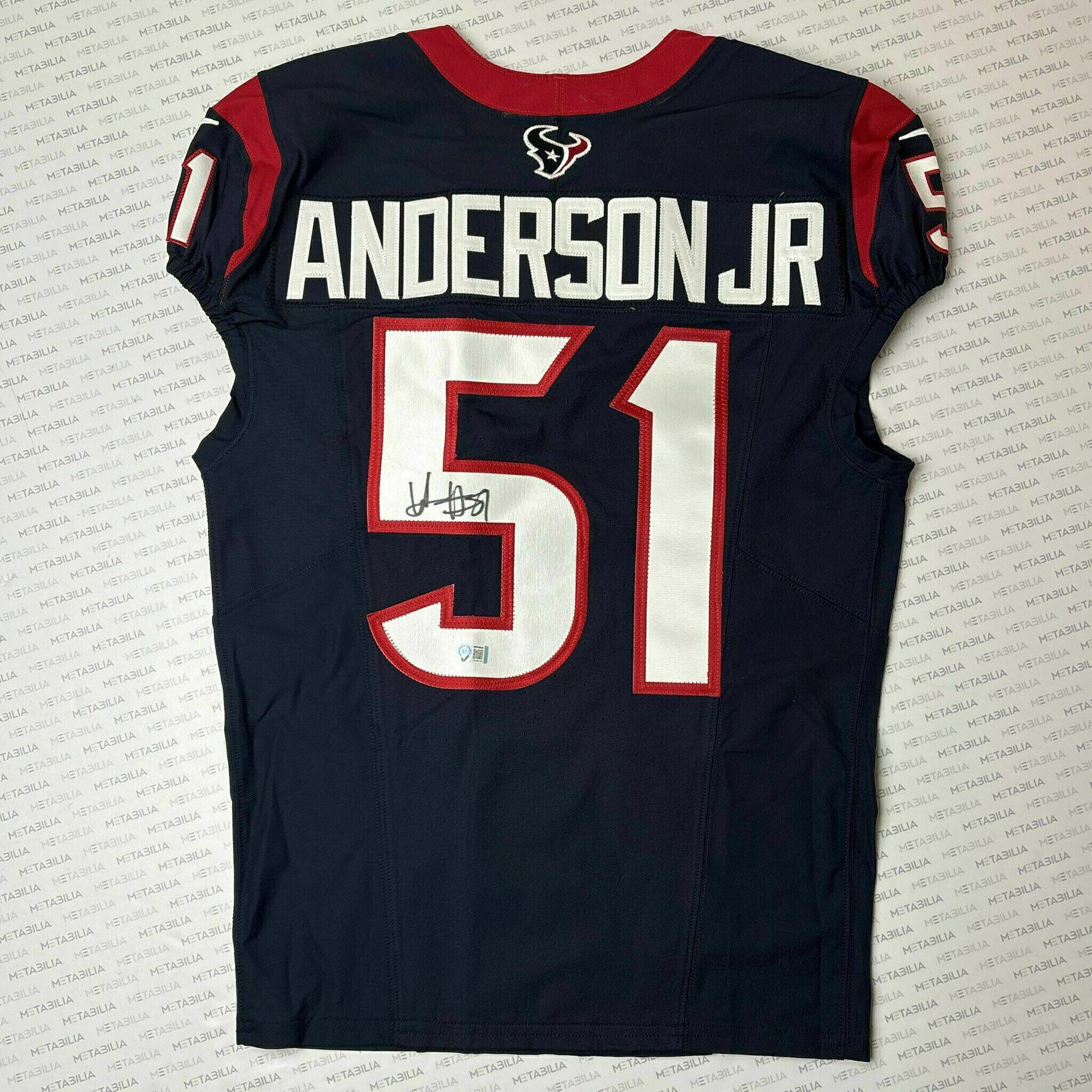 #51 Will Anderson Jr. Team-Issued Signed Navy Blue Jersey