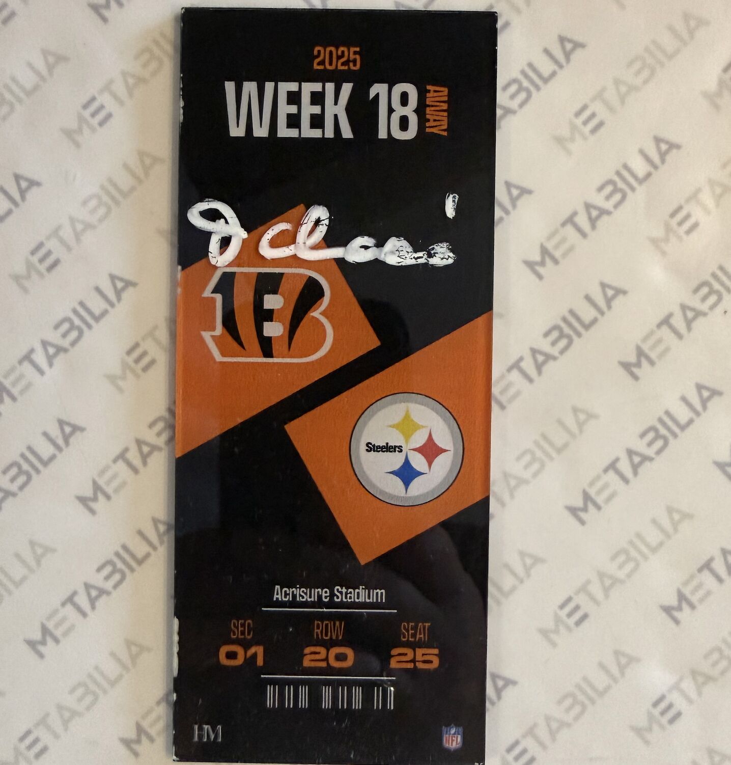 Ja'Marr Chase Signed Commemorative Ticket - Week 18