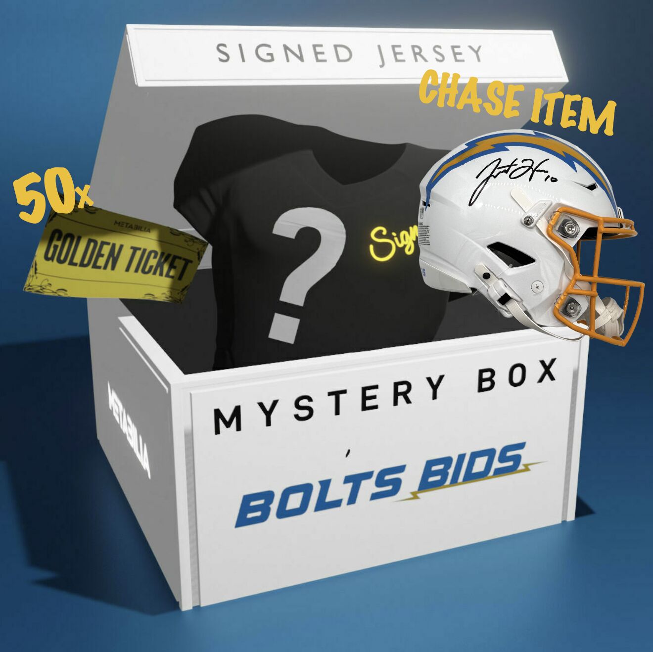 AUTOGRAPHED JERSEY MYSTERY BOX - INCL Herbert Signed Helmet & 50 GOLDEN TICKETS