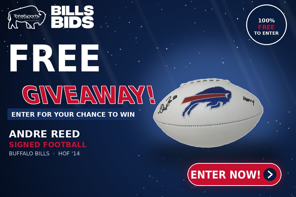 Andre Reed Signed Buffalo Bills White Logo Football with HOF 14
