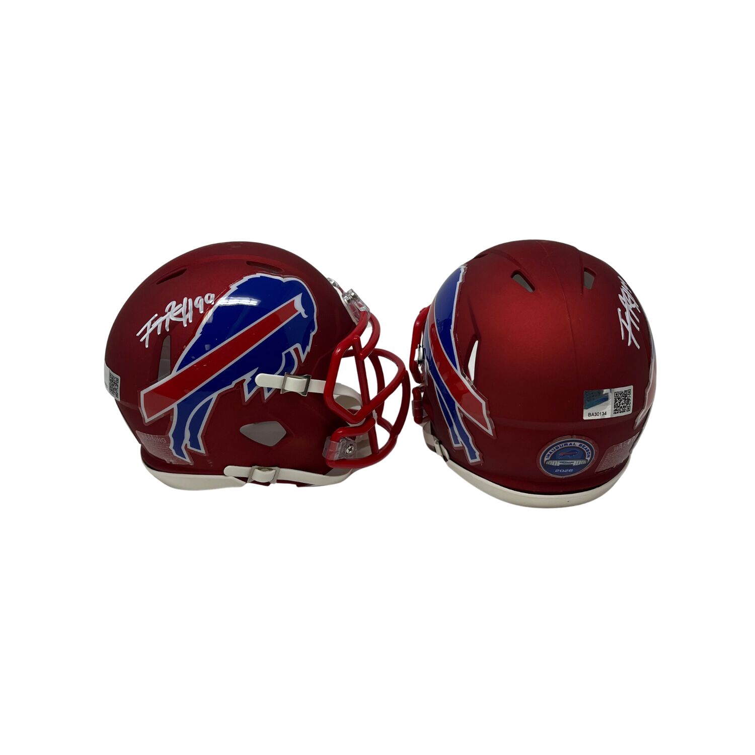 TJ Parker Signed TSE Exclusive Riddell Inaugural Buffalo Bills Red Speed Mini Helmet