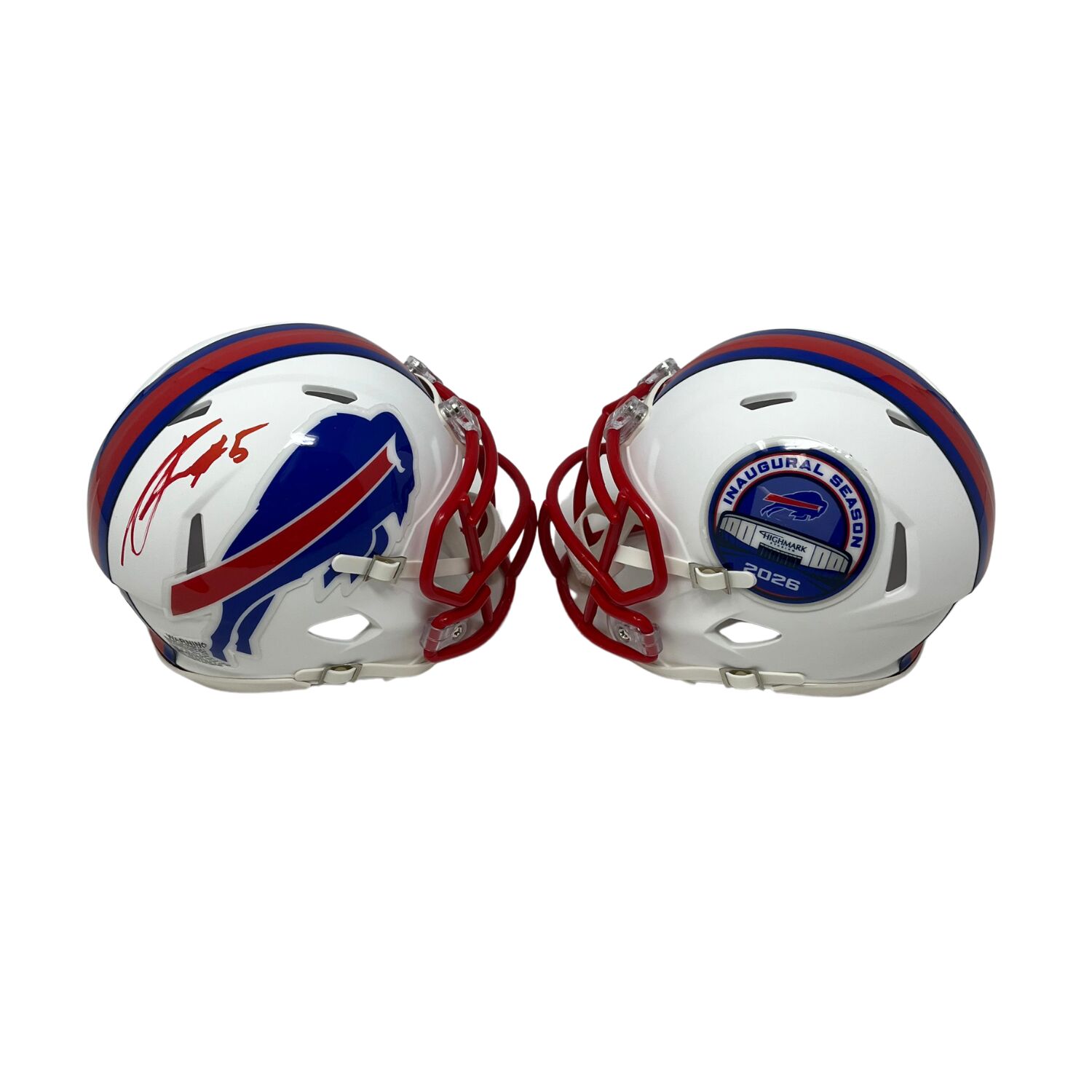 Joshua Palmer Signed TSE Exclusive Riddell Inaugural Buffalo Bills White Speed Mini Helmet