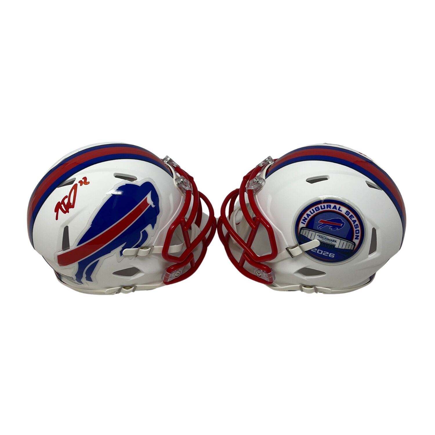 Kaleb Elarms-Orr Signed TSE Exclusive Riddell Inaugural Buffalo Bills White Speed Mini Helmet