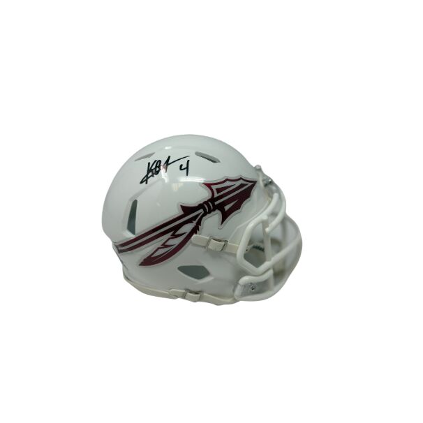 Keon Coleman Signed Florida State White Speed Mini Helmet