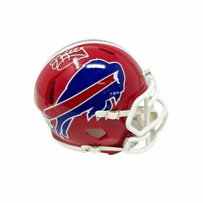Jim Kelly Signed Buffalo Bills Red Throwback Speed Mini Helmet