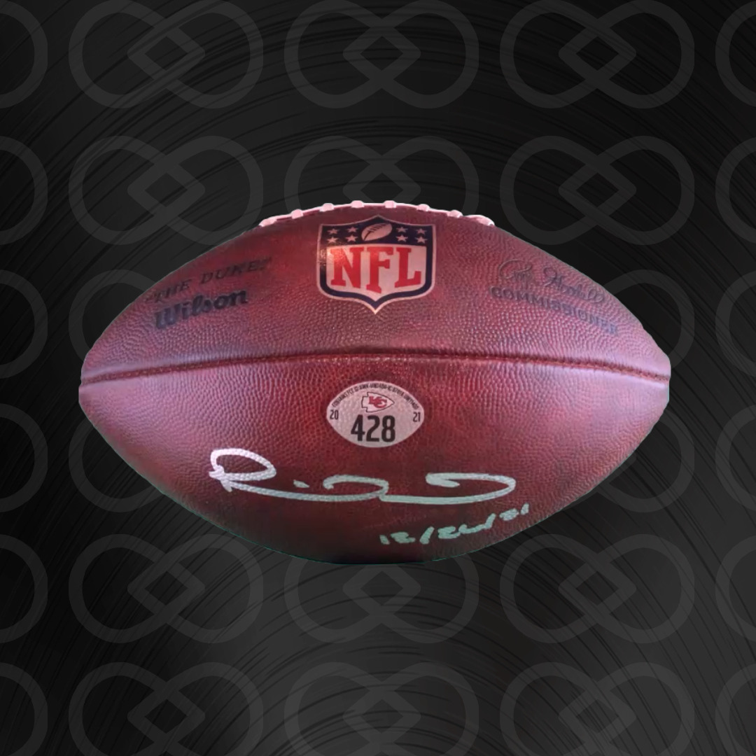 Mahomes Signed & Inscribed Game Used Ball #428