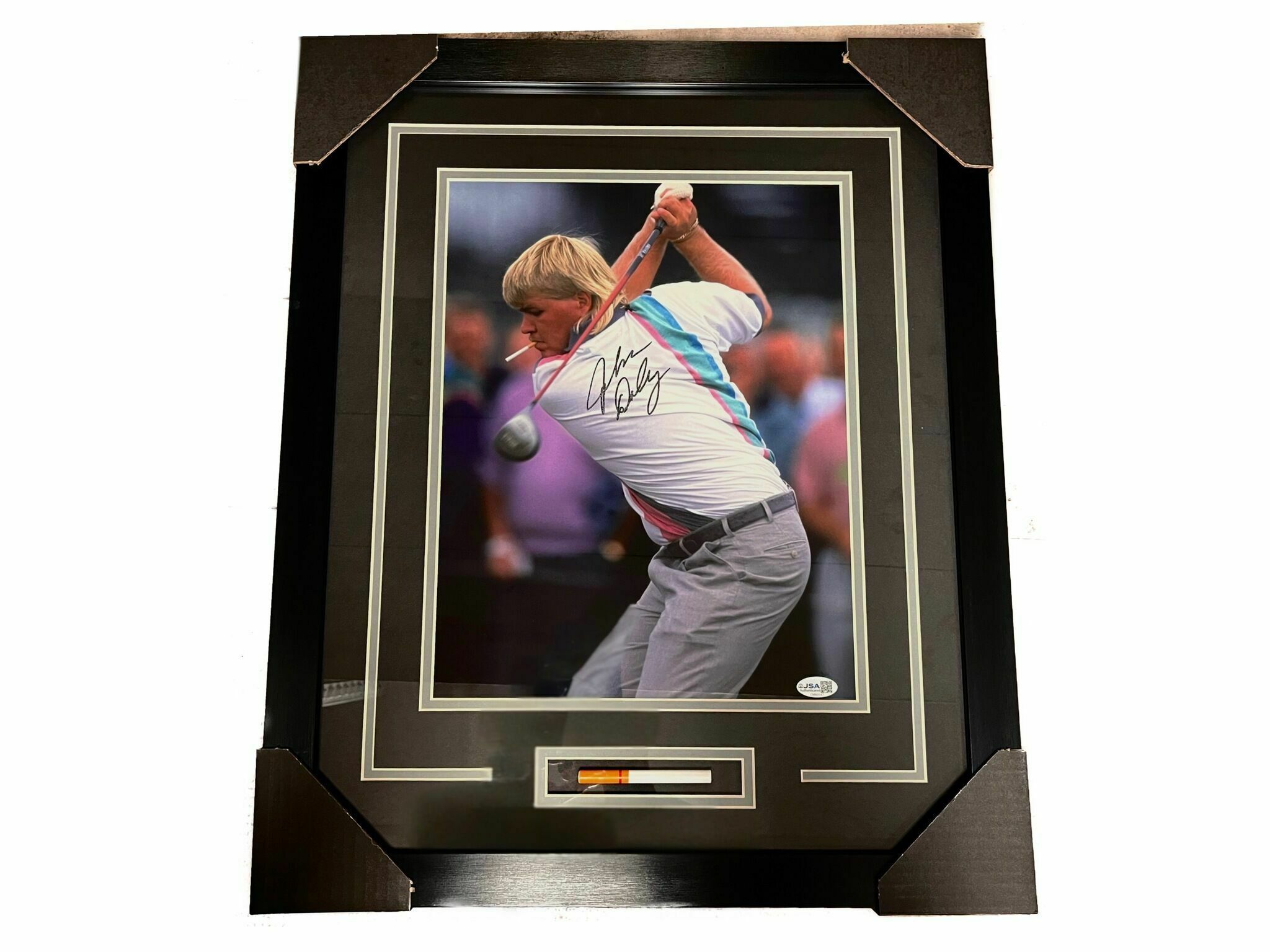 John Daly Swinging Signed 11x14 Photo Professionally Framed with Replica Cigarrette