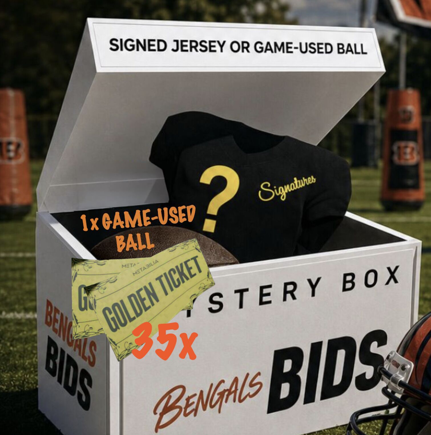 INSTANT MYSTERY - Signed Jersey Mystery Box, Series incl 1 GUB & 35 Golden Tickets