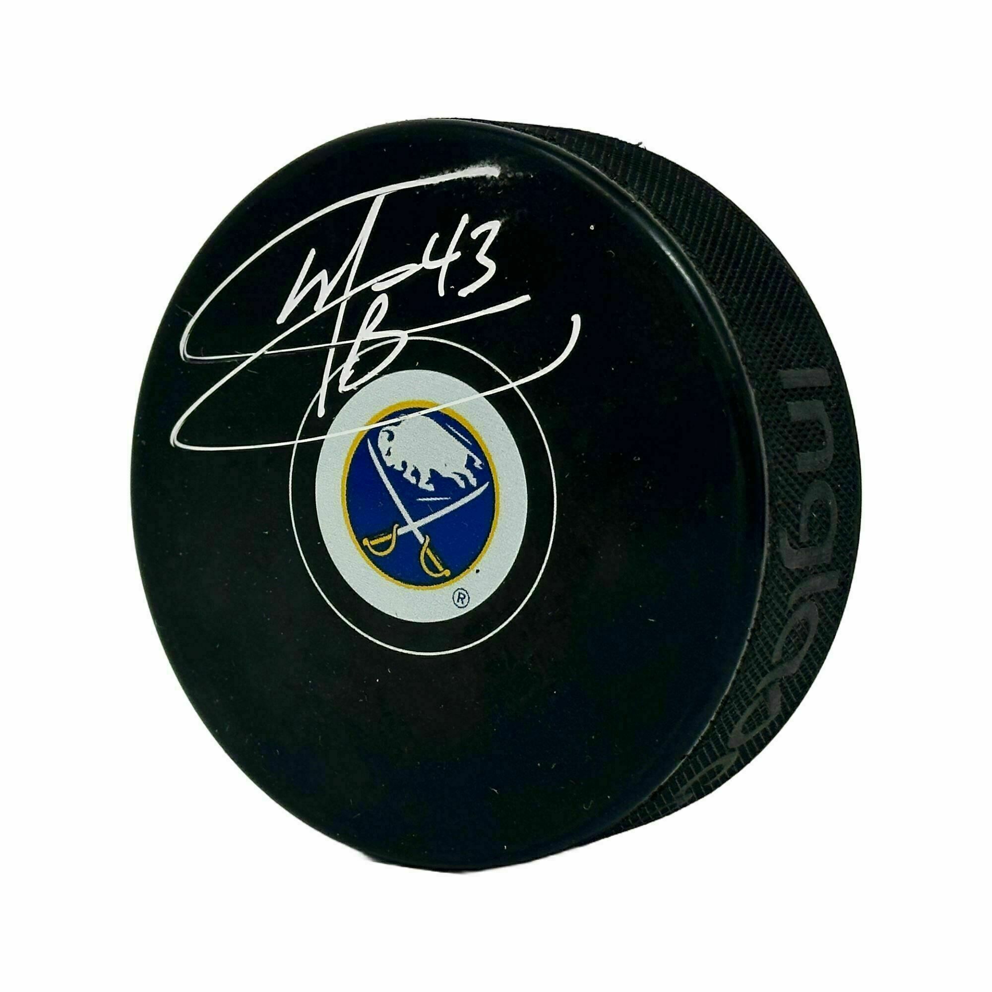 Martin Biron Signed Buffalo Sabres Small Logo Hockey Puck