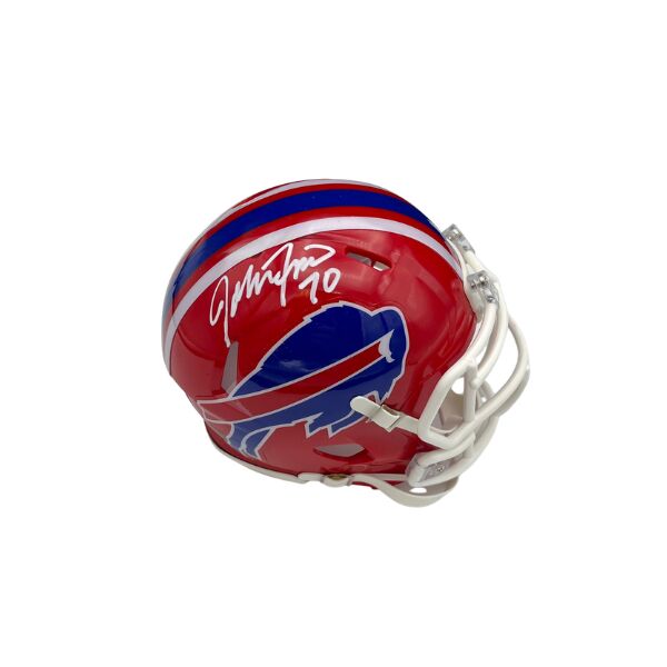 John Fina Signed Buffalo Bills Red Throwback Speed Mini Helmet