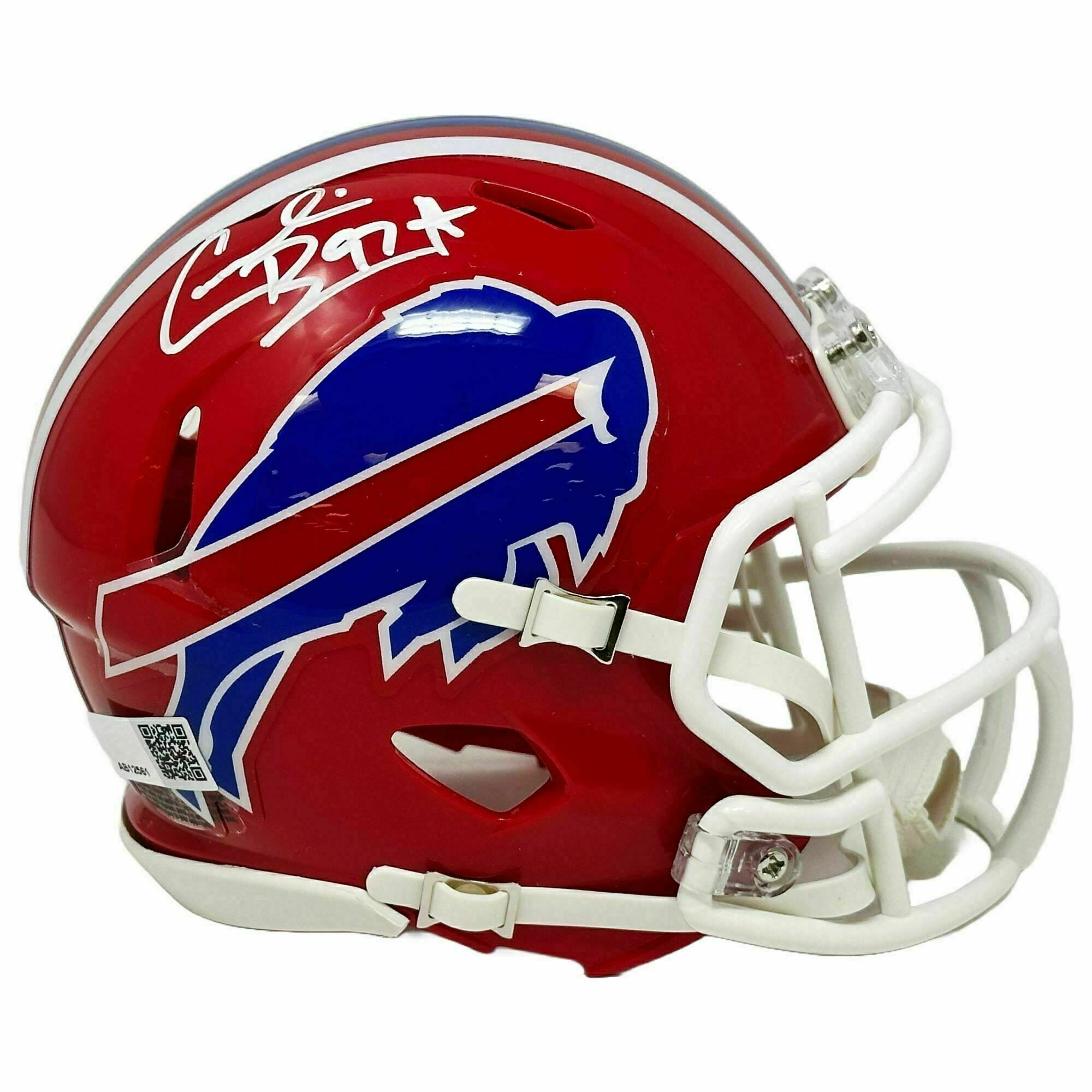 Cornelius Bennett Signed Buffalo Bills Red Throwback Speed Mini Helmet