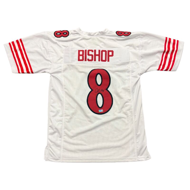 Cole Bishop Signed Pro-Style White College Football Jersey