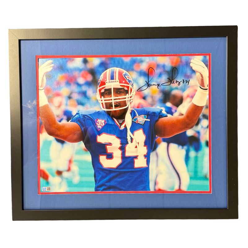 Thurman Thomas Signed Pumping Up the Fans 16x20 Photo Professionally Framed