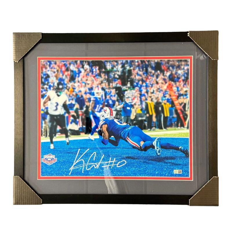 Keon Coleman Signed Diving Touchdown Week 1 vs. Ravens 16x20 Photo Professionally Framed