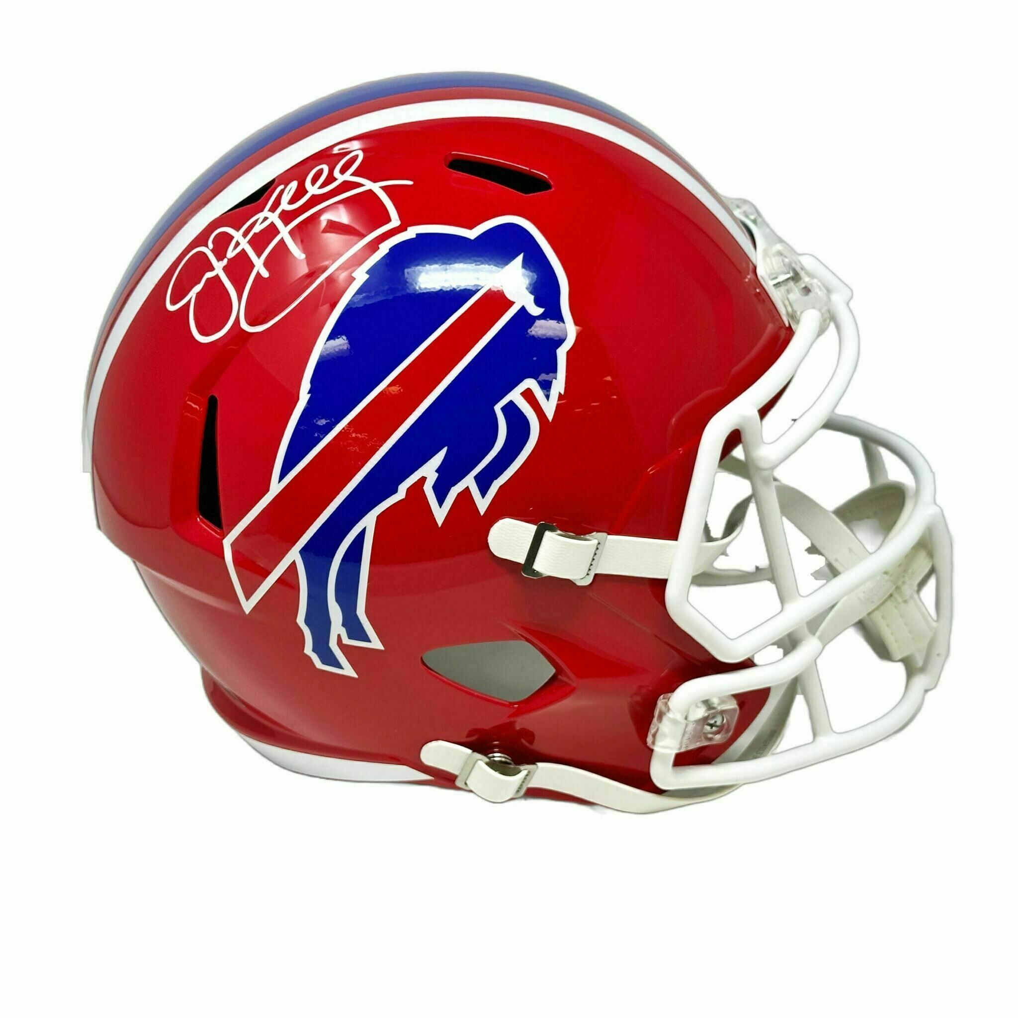 Jim Kelly Signed Buffalo Bills Full Size Red Throwback Speed Replica Helmet