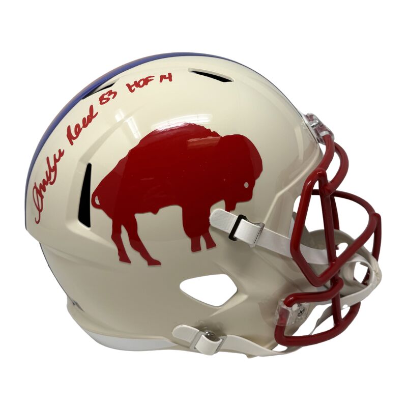 Andre Reed Signed Buffalo Bills Full Size Retro Speed Replica Helmet with "HOF 14"