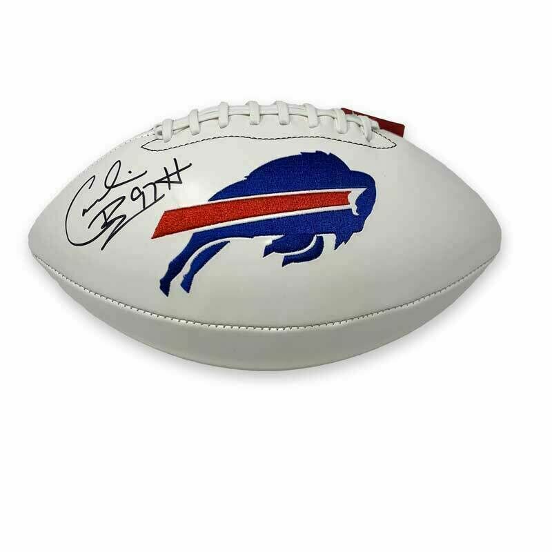 Cornelius Bennett Signed Buffalo Bills White Logo Football
