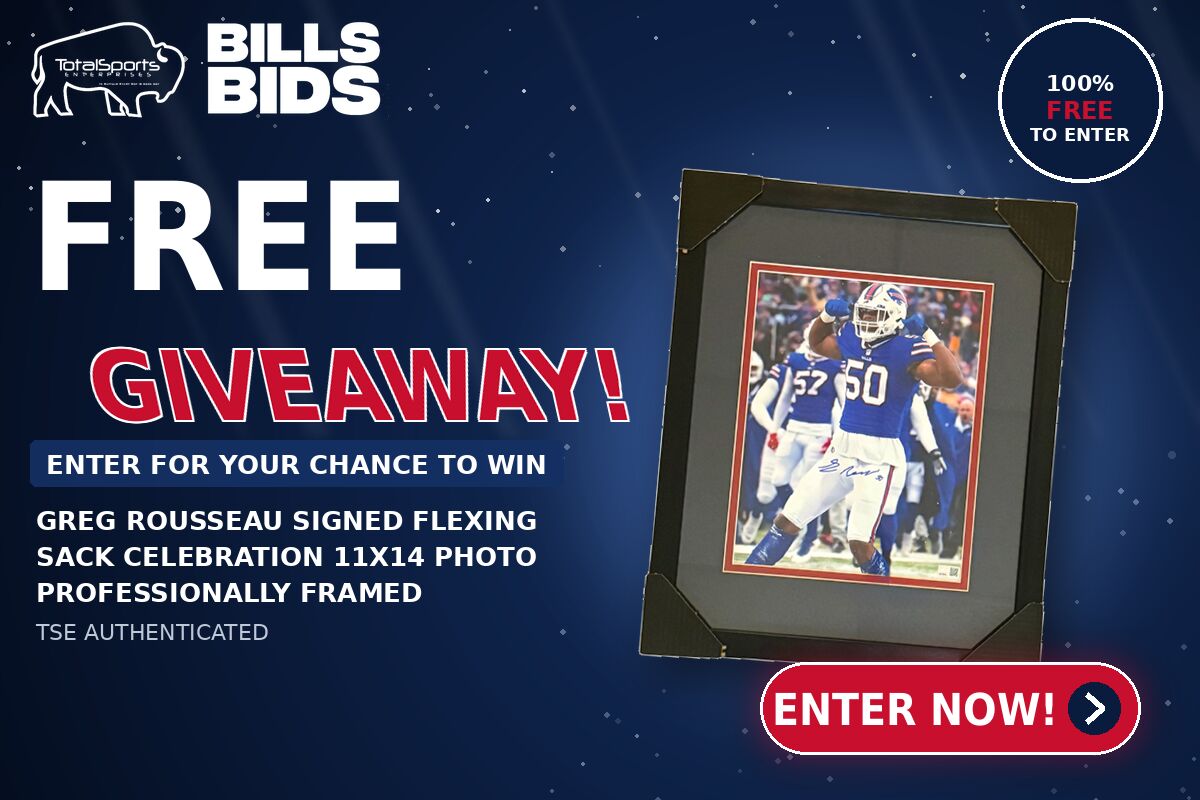Greg Rousseau Signed Flexing Sack Celebration 11x14 Photo Professionally Framed