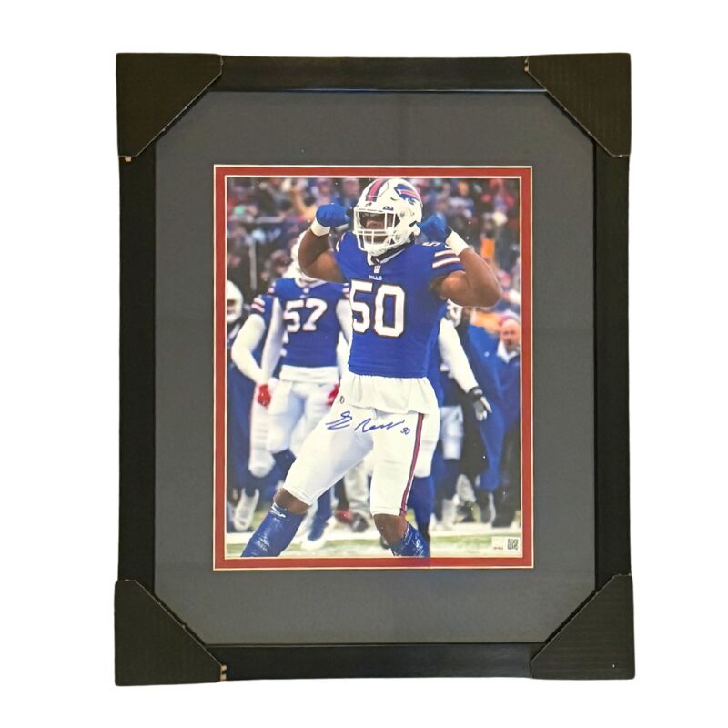 Greg Rousseau Signed Flexing Sack Celebration 11x14 Photo Professionally Framed