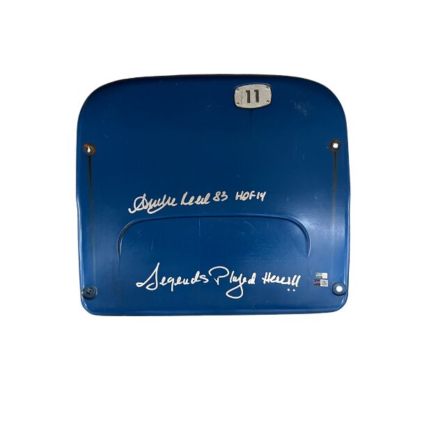Andre Reed Autographed Authentic Highmark Stadium Blue Seatback with "Legends Played Here"