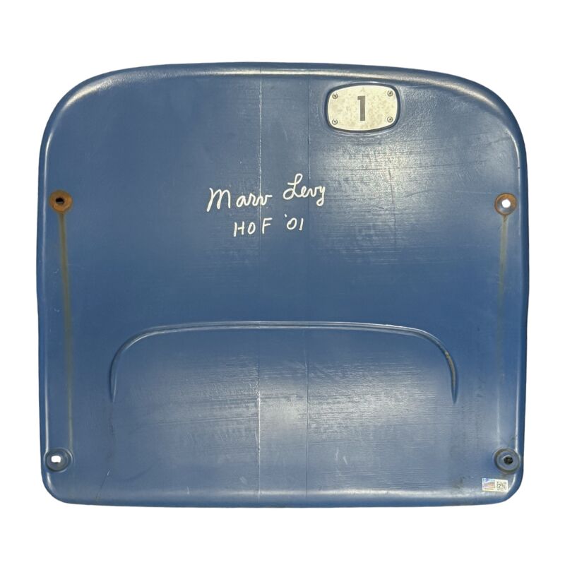 Marv Levy Autographed Authentic Highmark Stadium Blue Seatback with HOF '01