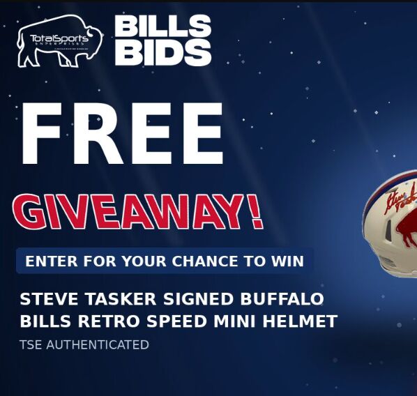 GIVEAWAY: Steve Tasker Signed Buffalo Bills Retro Speed Mini Helmet