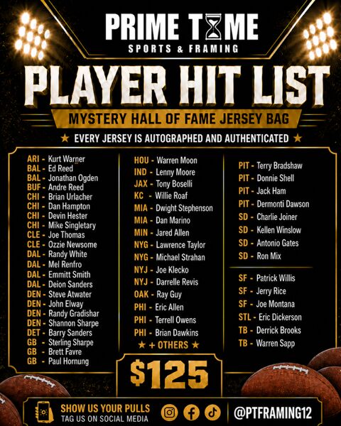 Hall of Fame Signed Jersey Mystery Bag