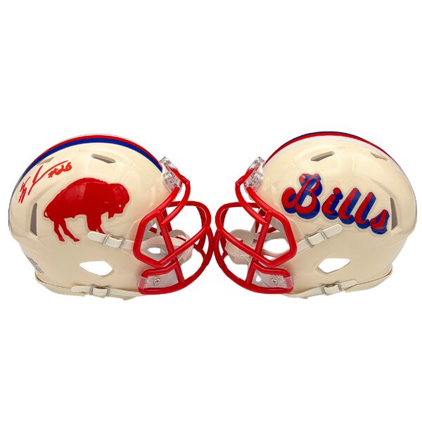Ty Johnson Signed Buffalo Bills Retro Speed Mini Helmet
