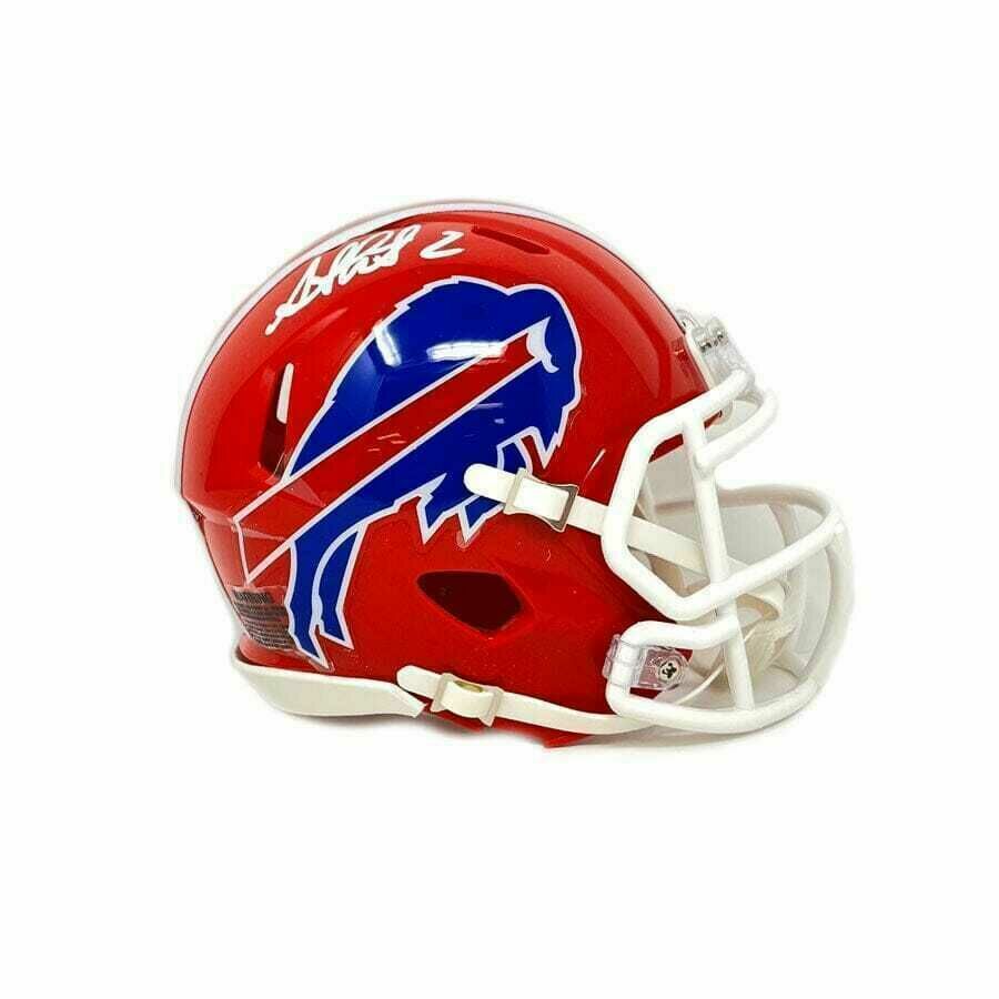 Steve Christie Signed Buffalo Bills Red Throwback Speed Mini Helmet