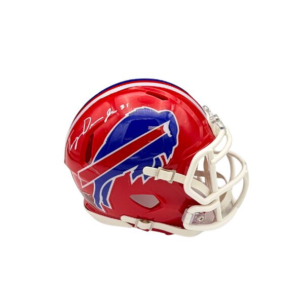 Tommy Doman Signed Buffalo Bills Red Throwback Speed Mini Helmet