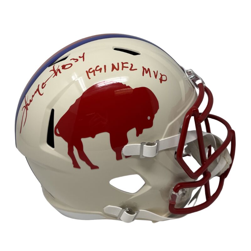 Thurman Thomas Signed Buffalo Bills Full Size Retro Speed Replica Helmet with "1991 NFL MVP"