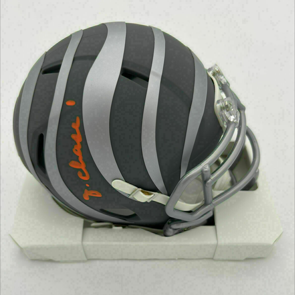 Ja'Marr Chase Signed Slate Mini Helmet