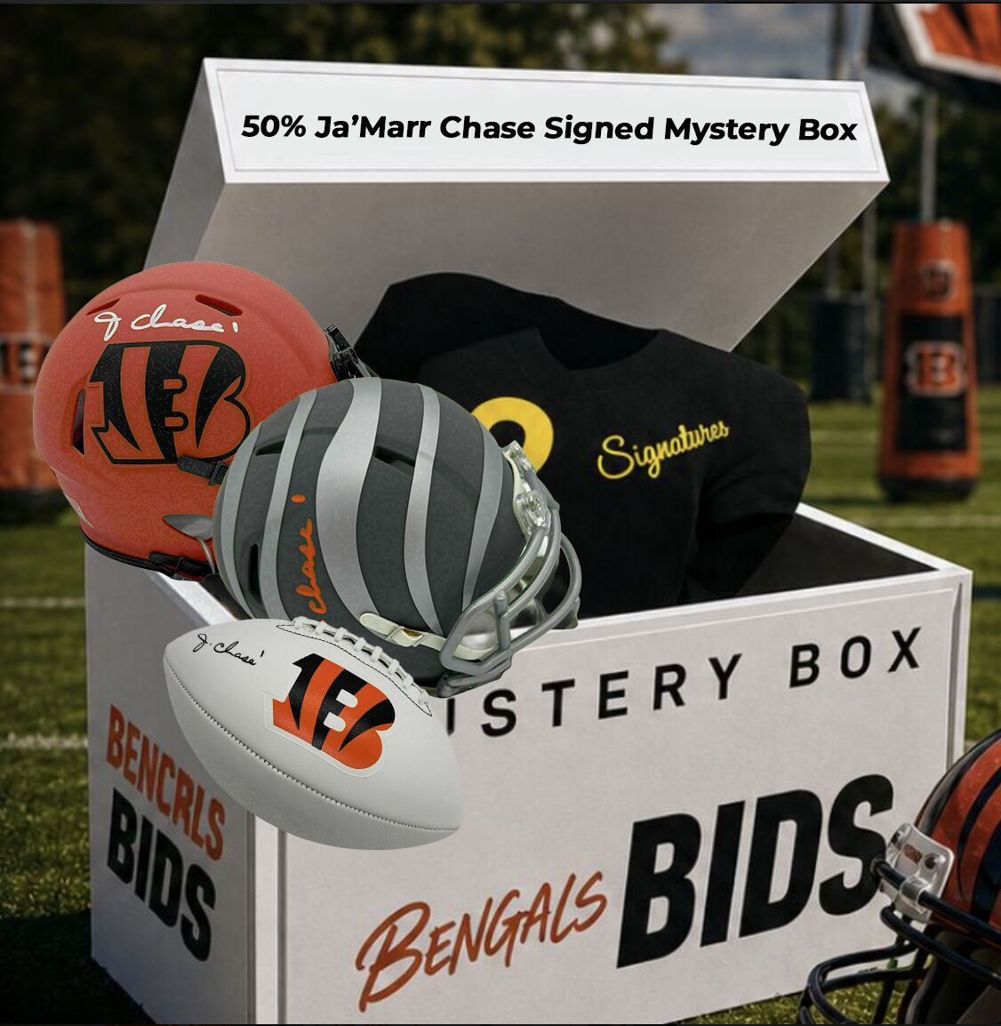 Instant Mystery - 50% Ja’Marr Chase Signed Mystery Box