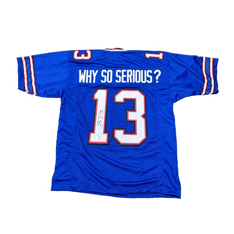Stevie Johnson Signed Custom Blue Why So Serious Football Jersey
