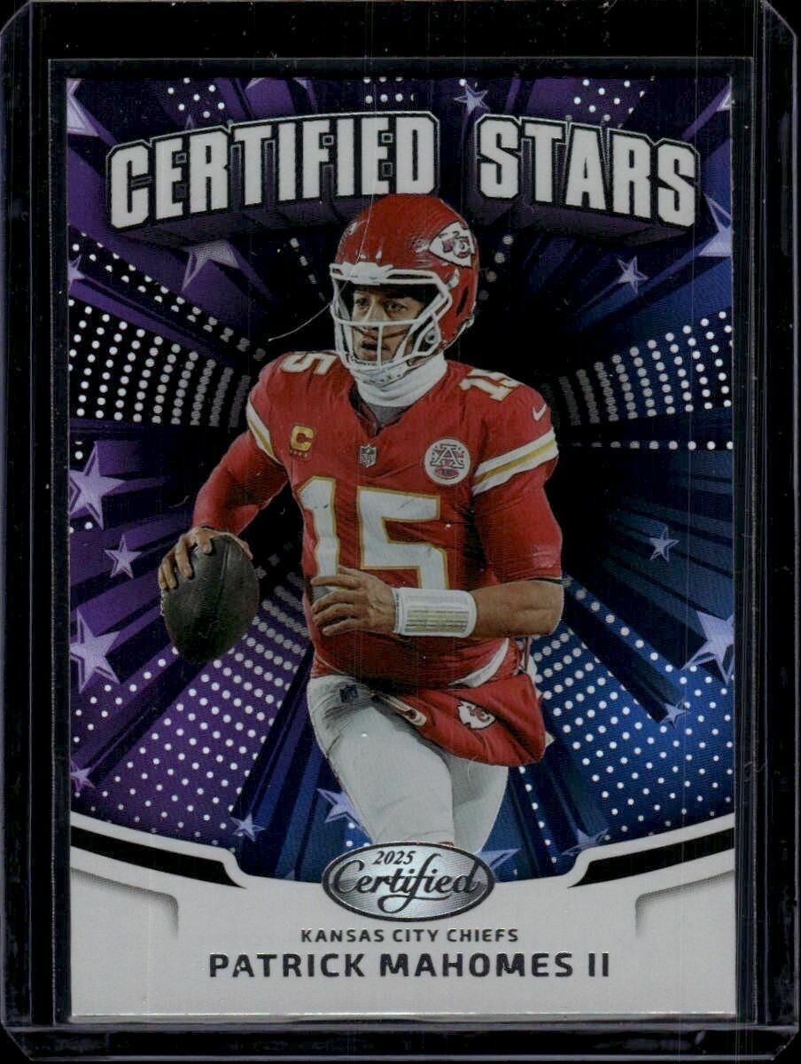 2025 Panini Certified Patrick Mahomes Certified Stars Refractor Trading Card