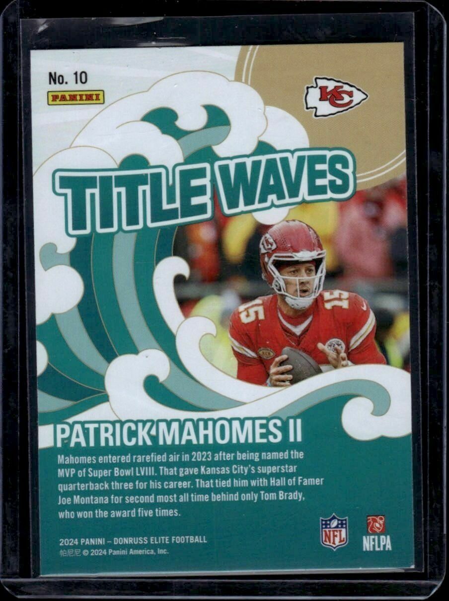 2024 Donruss Elite Patrick Mahomes II Title Waves 3x SB MVP Trading Card