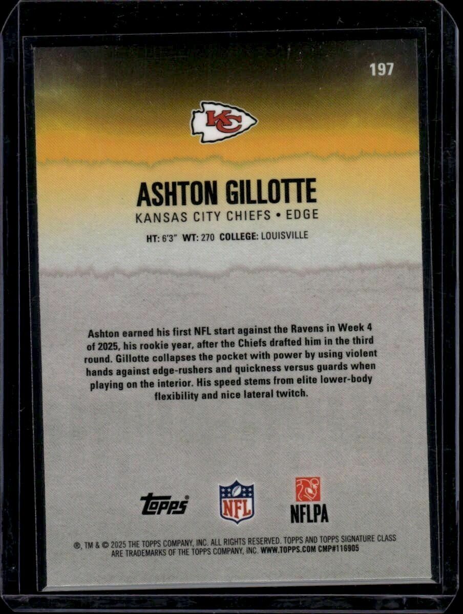2025 Topps Signature Class Ashton Gillotte Rookie Trading Card