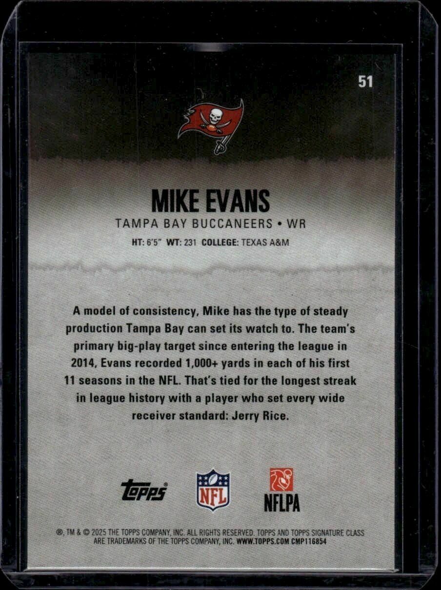 2025 Topps Signature Class Mike Evans Veteran Class Trading Card