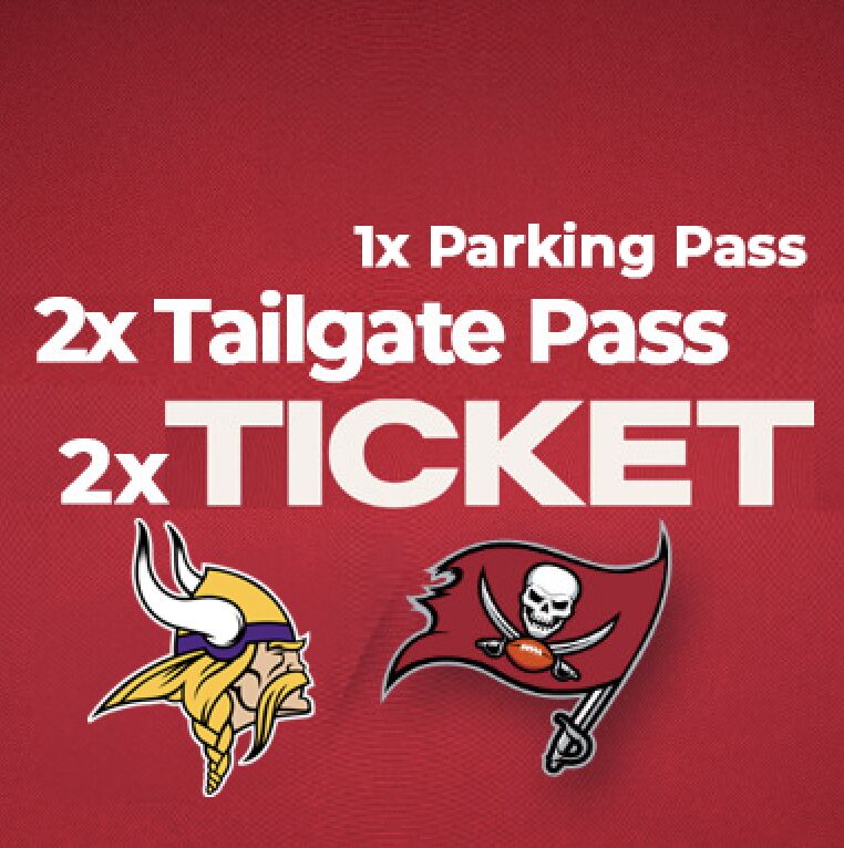 2 Tickets: Vikings @ Tampa w/ Tailgate and Parking Pass
