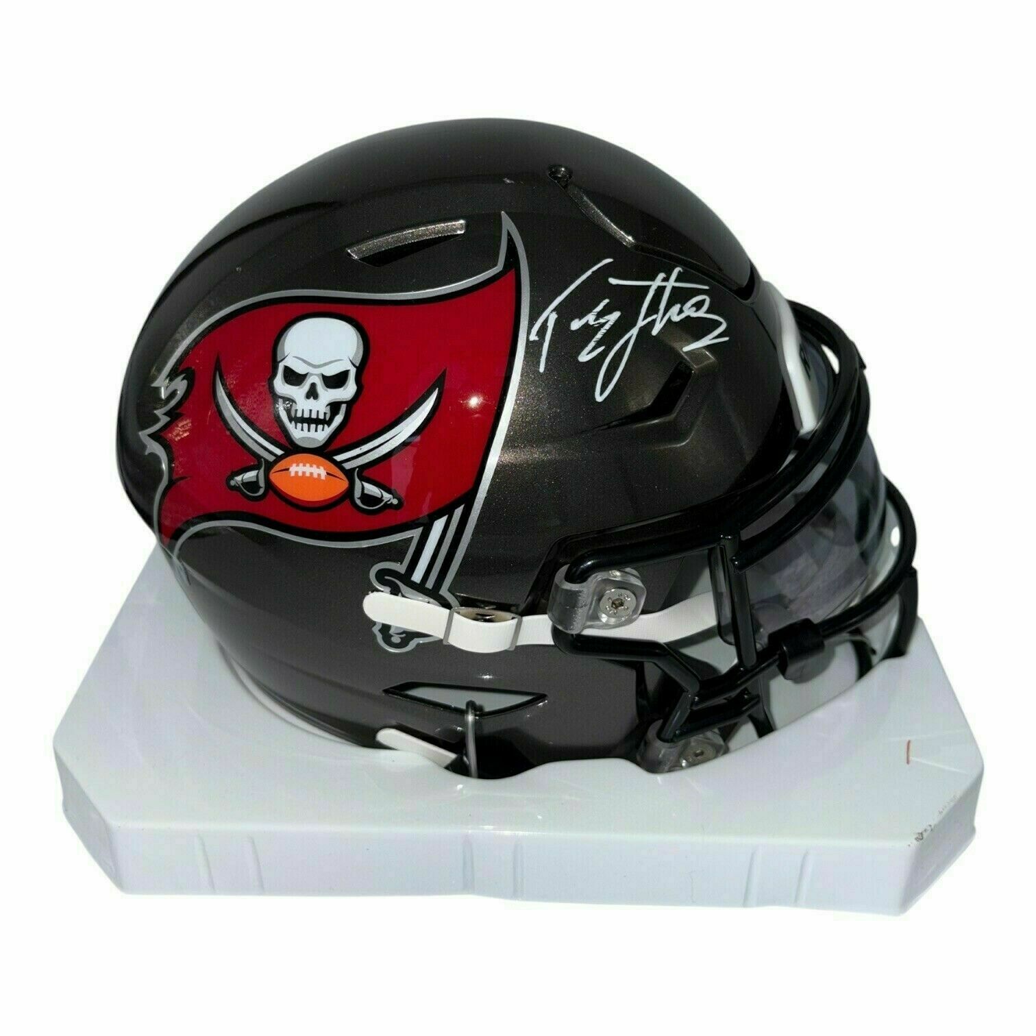 Tez Johnson Autographed Buccaneers MIDI SpeedFlex Helmet - JSA